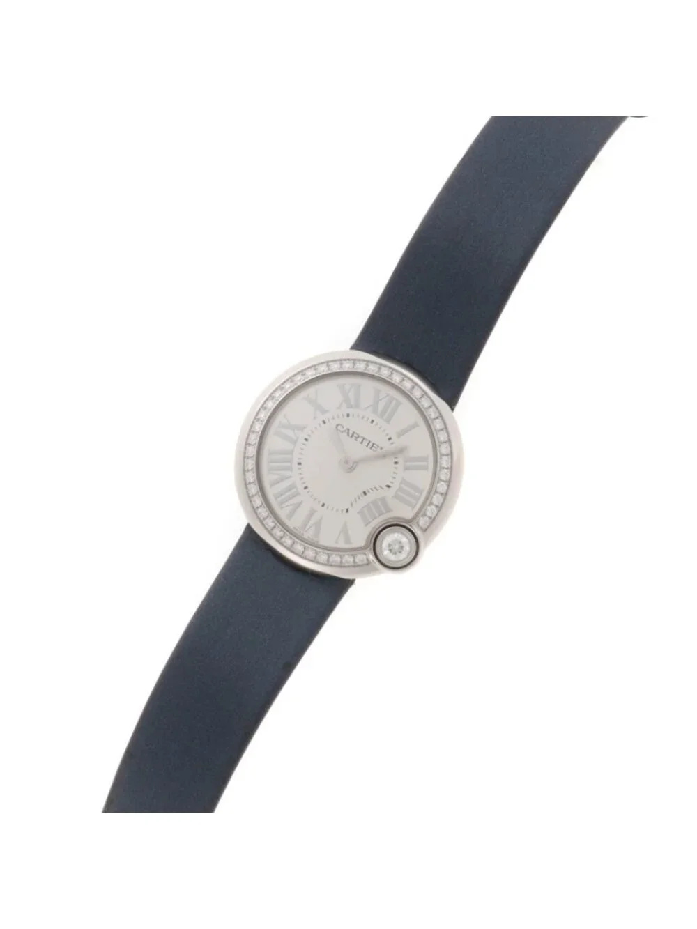 Cartier Ballon Blanc de Diamond Bezel 4 Silver Stainless Steel Quartz Watch